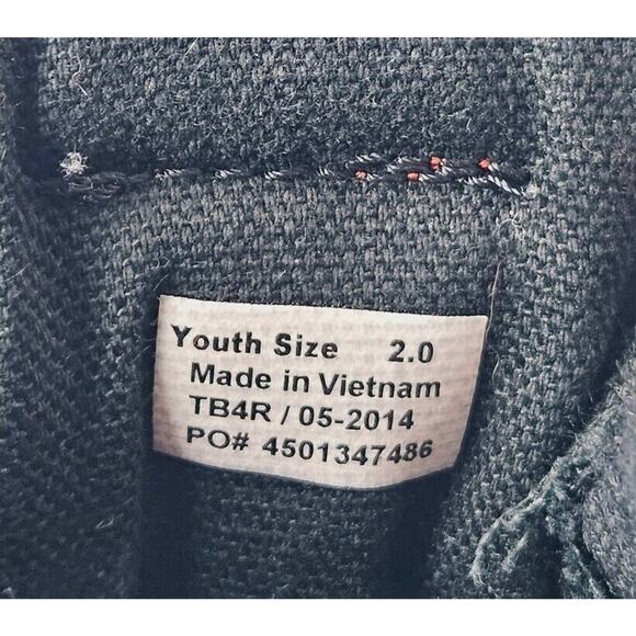 VANS Off The Wall TB4R Youth Sz 2 Textile Black Charcoal w/ Red Stripe Sneakers - Picture 10 of 13